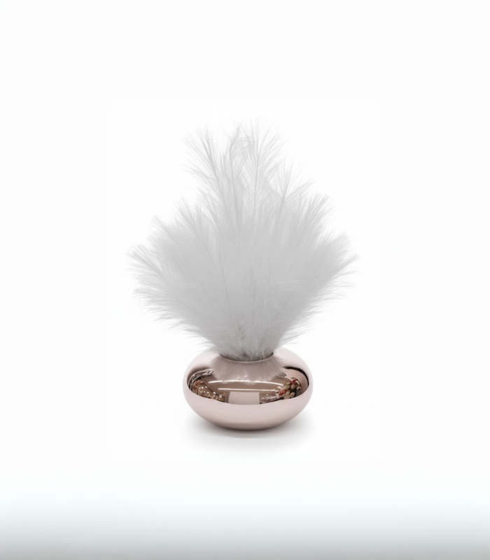 Piume bianche con vaso rosa 64.9